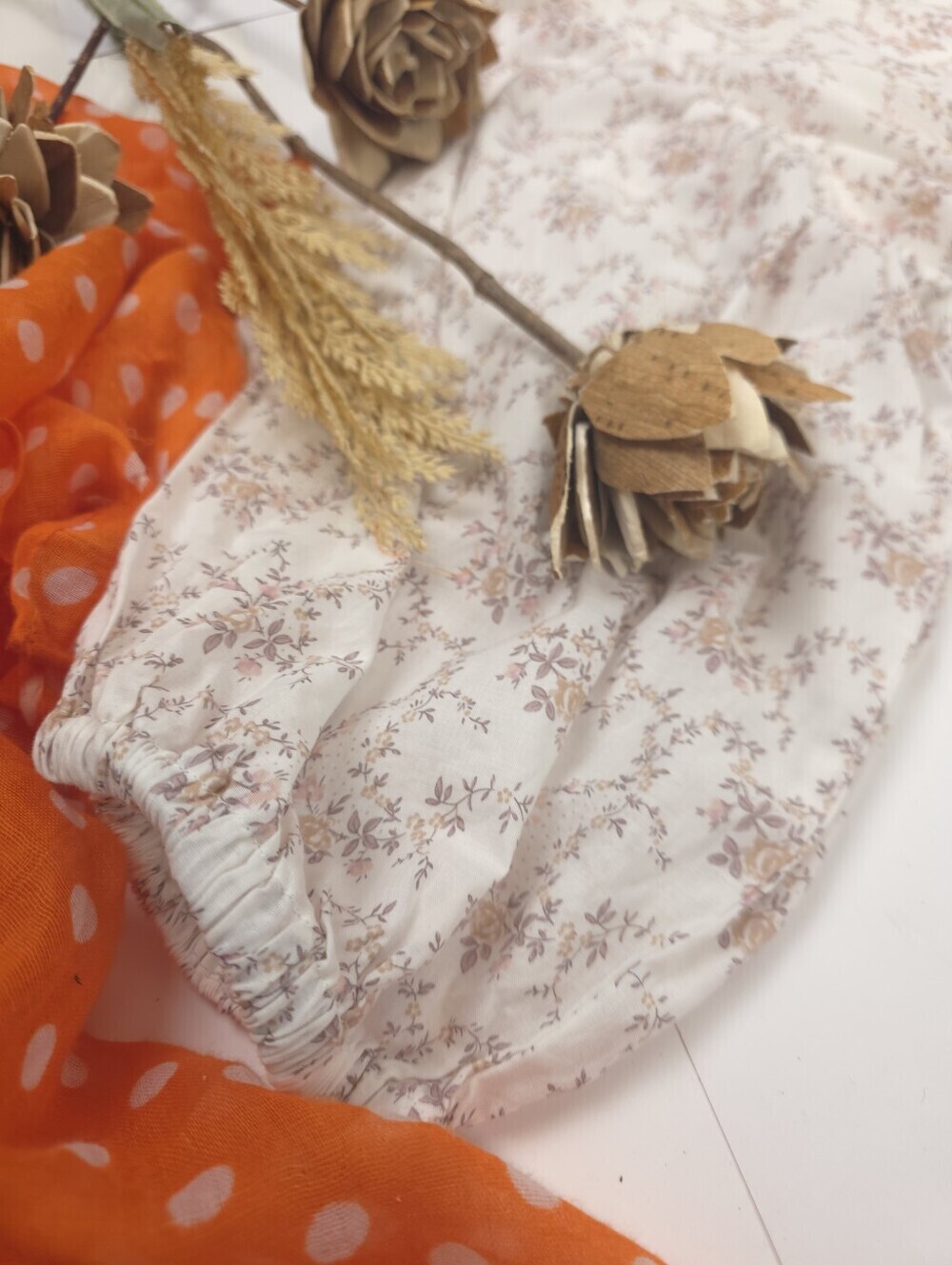 Olivacous White Floral Puff-Sleeve Dress Sz M - Picture 6 of 13